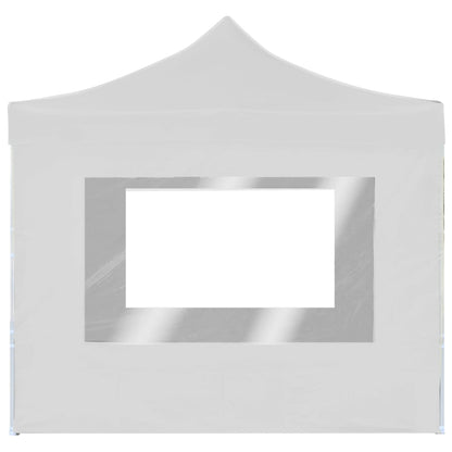 Gazebo Pieghevole con Pareti in Alluminio 3x3 m Bianco - homemem39