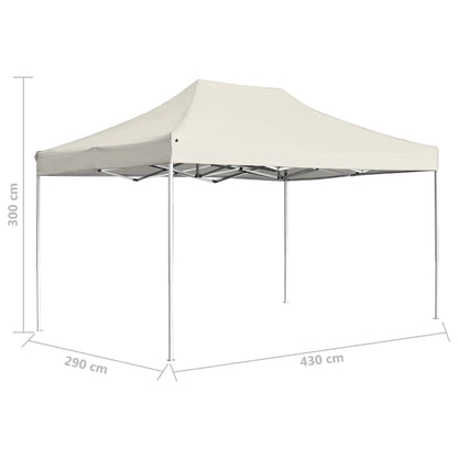 Gazebo Professionale Pieghevole in Alluminio 4,5x3 m Crema - homemem39