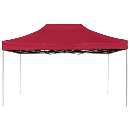 Gazebo Professionale Pieghevole Alluminio 4,5x3 m Rosso Vino - homemem39