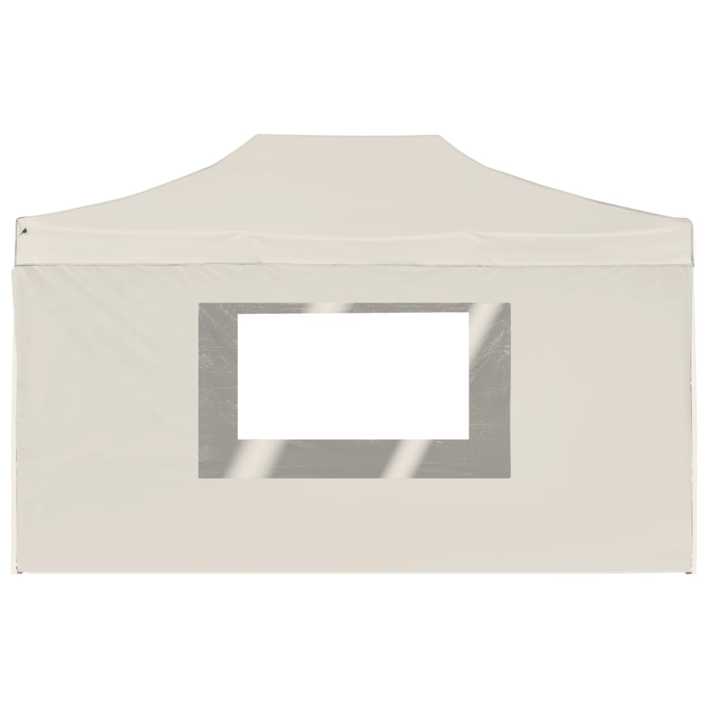 Gazebo Professionale Pieghevole Pareti Alluminio 4,5x3m Crema - homemem39