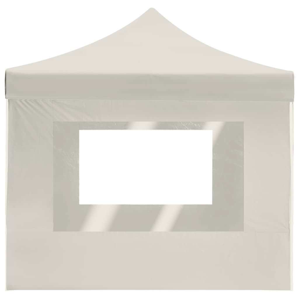 Gazebo Professionale Pieghevole Pareti Alluminio 4,5x3m Crema - homemem39