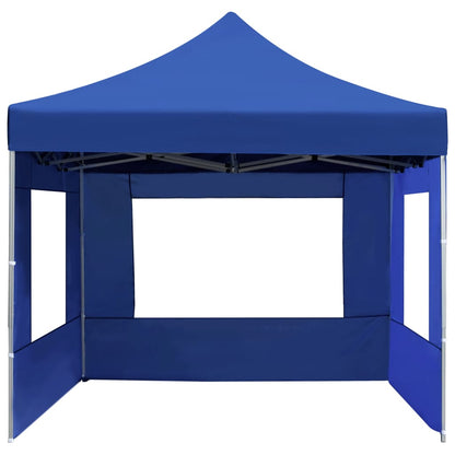 Gazebo Professionale Pieghevole Pareti Alluminio 4,5x3m Blu - homemem39