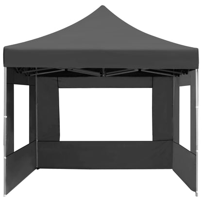 Gazebo Pieghevole con Pareti in Alluminio 4,5x3m Antracite - homemem39