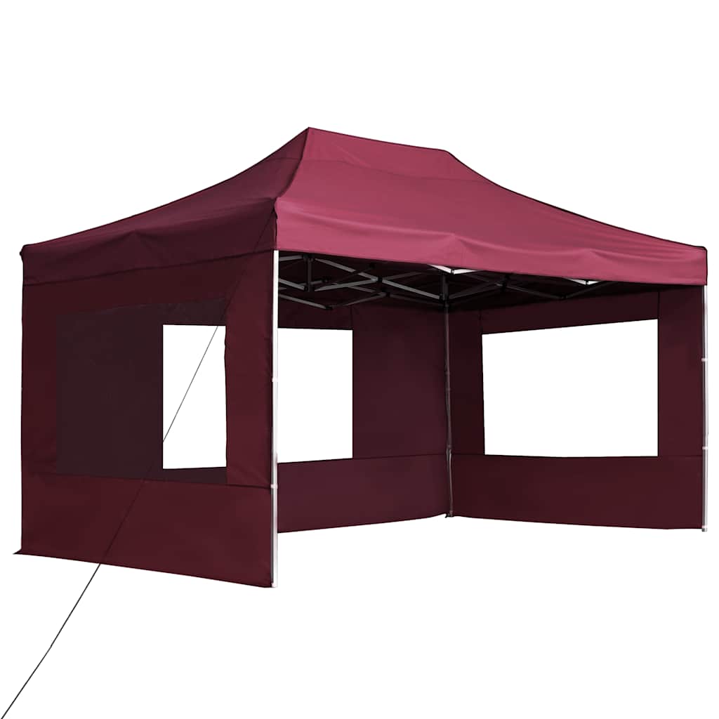 Gazebo Professionale Pieghevole Alluminio Pareti 4,5x3m Rosso - homemem39