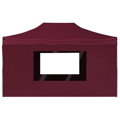 Gazebo Professionale Pieghevole Alluminio Pareti 4,5x3m Rosso - homemem39