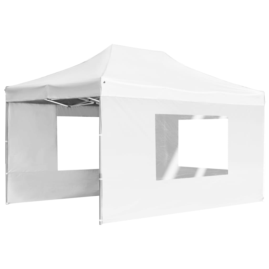 Gazebo Professionale Pieghevole Alluminio Pareti 4,5x3m Bianco - homemem39
