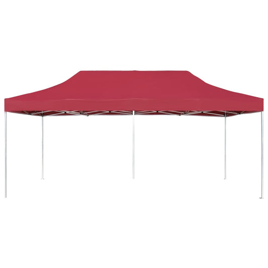 Gazebo Professionale Pieghevole in Alluminio 6x3 m Rosso Vino