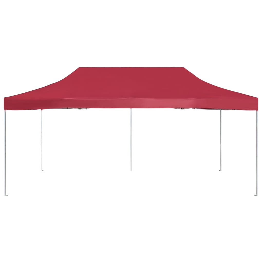 Gazebo Professionale Pieghevole in Alluminio 6x3 m Rosso Vino - homemem39