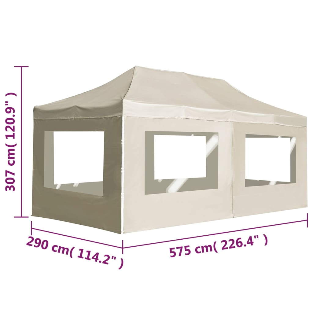 Gazebo Professionale Pieghevole Alluminio con Pareti 6x3m Crema | homemem39