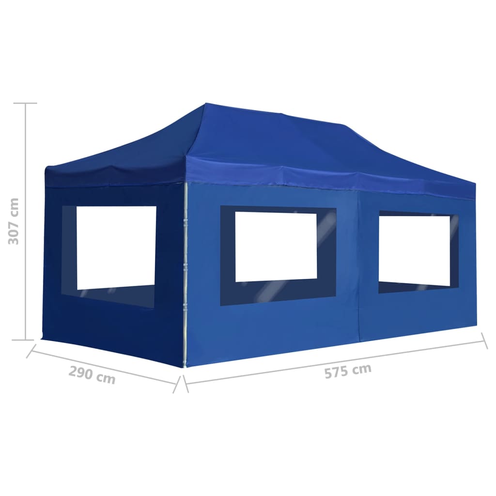 Gazebo Professionale Pieghevole Alluminio con Pareti 6x3 m Blu | homemem39
