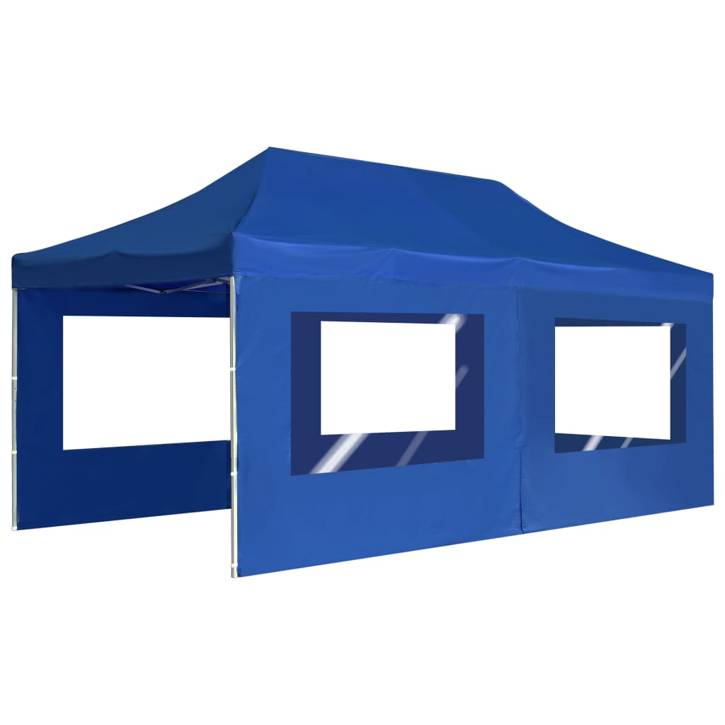 Gazebo Professionale Pieghevole Alluminio con Pareti 6x3 m Blu | homemem39