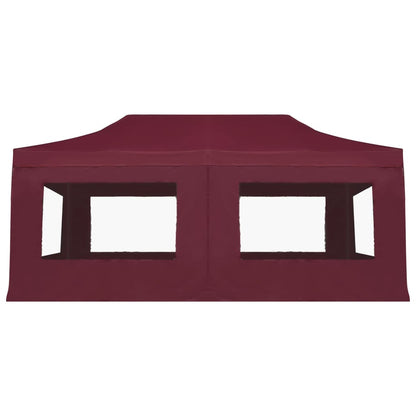 Gazebo Professionale Pieghevole Alluminio con Pareti 6x3m Vino