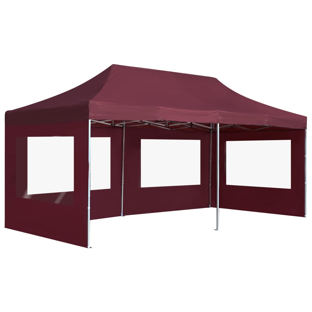 Gazebo Professionale Pieghevole Alluminio con Pareti 6x3m Vino