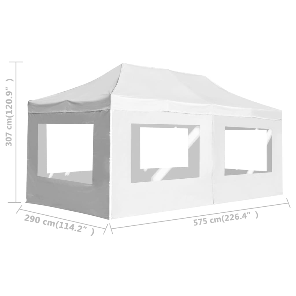 Gazebo Professionale Pieghevole Alluminio e Pareti 6x3m Bianco | homemem39