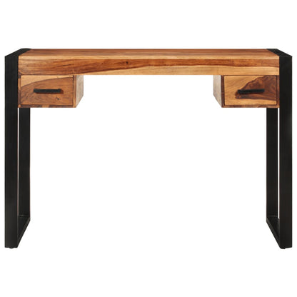 Scrivania con 2 Cassetti 110x50x77cm Legno Massello di Acacia