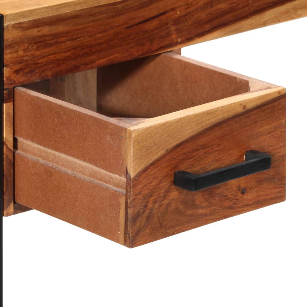 Scrivania con 2 Cassetti 110x50x77cm Legno Massello di Acacia | homemem39