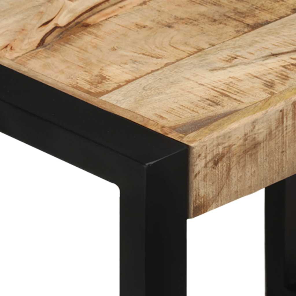 Tavolini Impilabili 3 pz in Legno Massello di Mango - homemem39