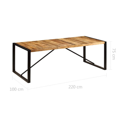 Tavolo da Pranzo 220x100x75 cm in Legno Massello di Mango | homemem39