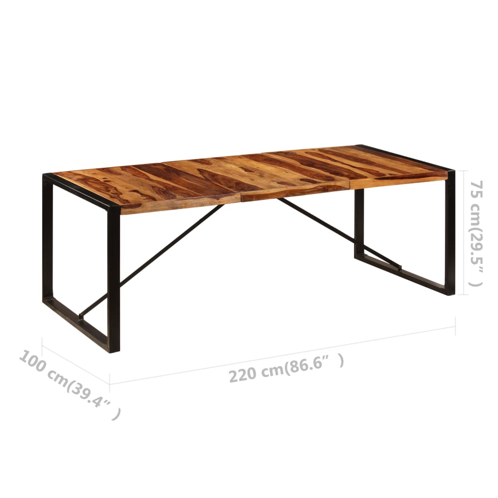 Tavolo da Pranzo 220x100x75 cm Legno Massello di Acacia