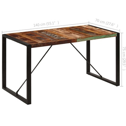 Tavolo da Pranzo 140x70x75 cm in Legno Massello di Recupero | homemem39