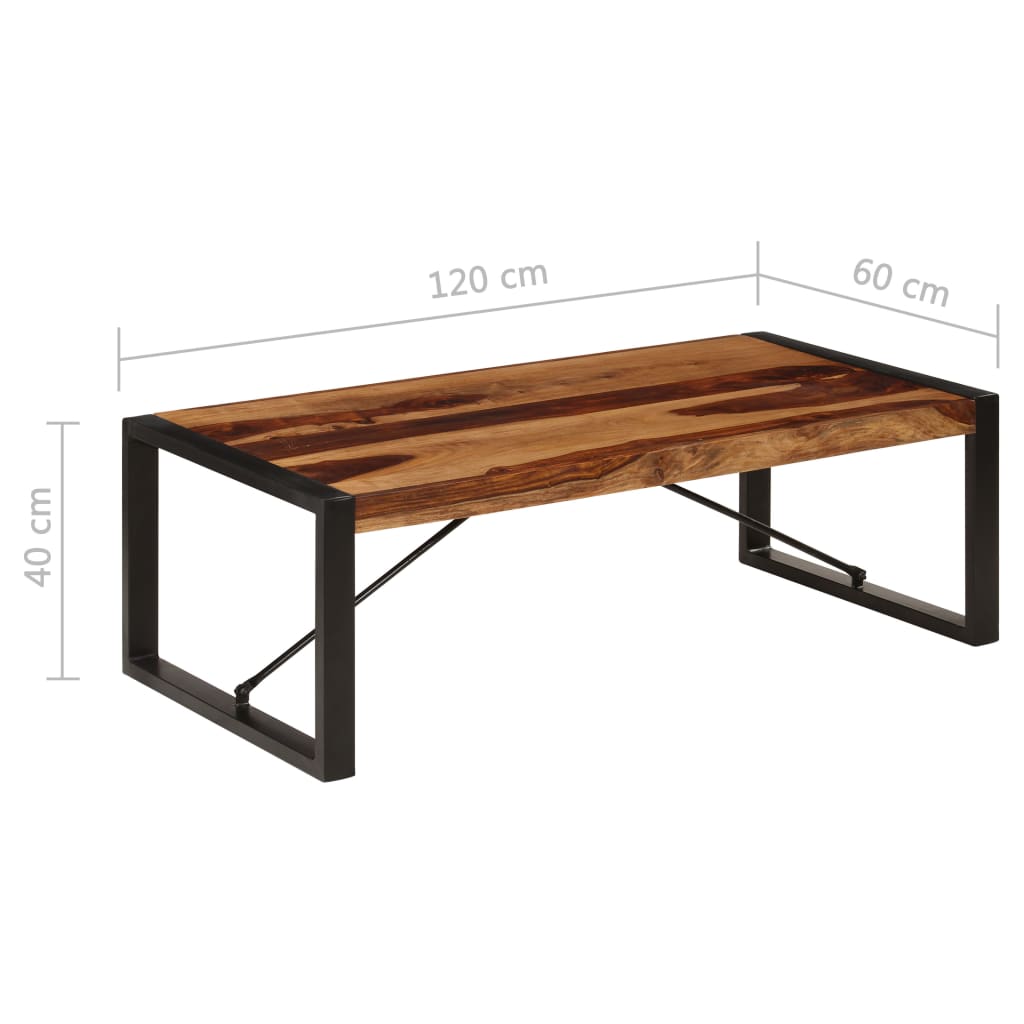 Tavolino da Salotto 120x60x40 cm in Legno Massello di Acacia | homemem39