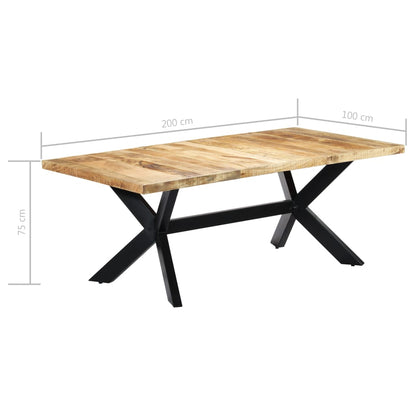 Tavolo da Pranzo 200x100x75 cm in Legno Massello di Mango - homemem39