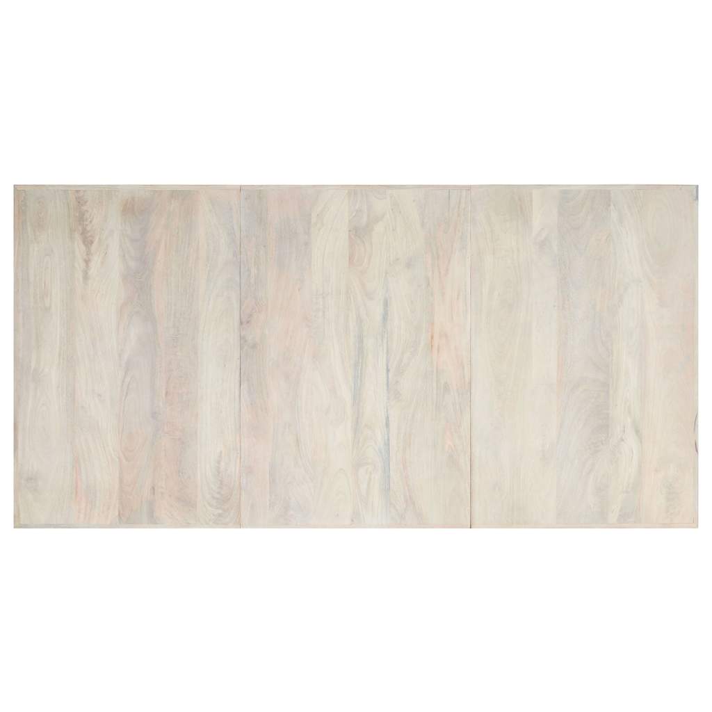 Tavolo da Pranzo Bianco 200x100x75 cm Legno Massello di Mango