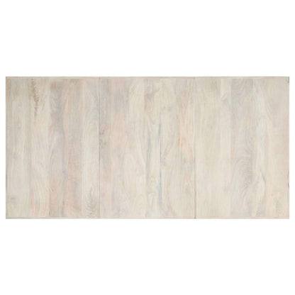 Tavolo da Pranzo Bianco 200x100x75 cm Legno Massello di Mango