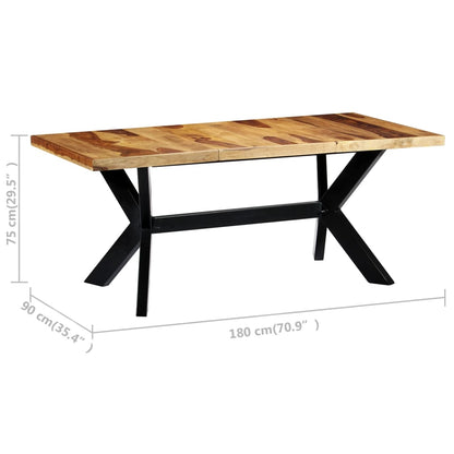 Tavolo da Pranzo 180x90x75cm in Legno Massello di Acacia