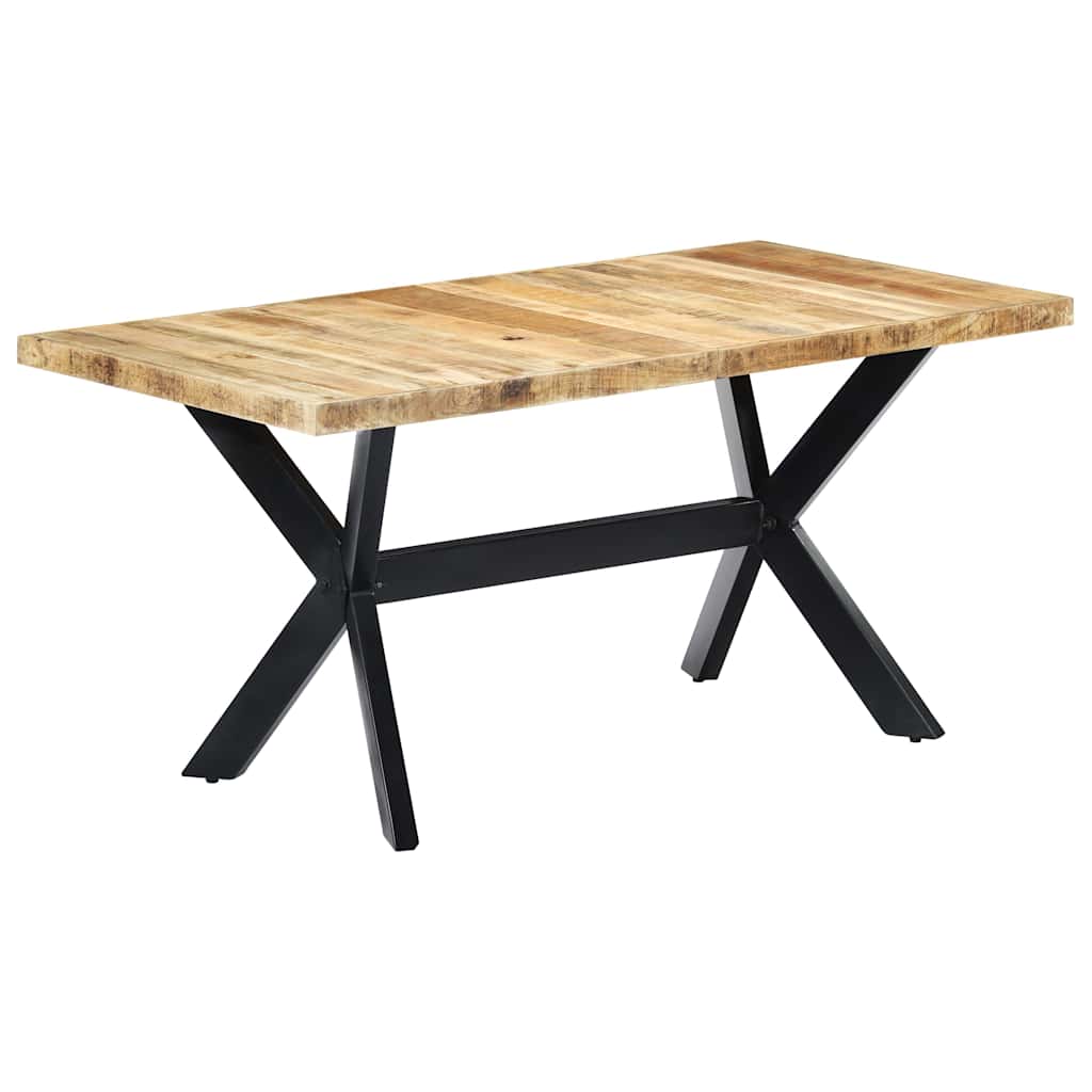 Tavolo da Pranzo 160x80x75 cm in Legno Massello di Mango Grezzo