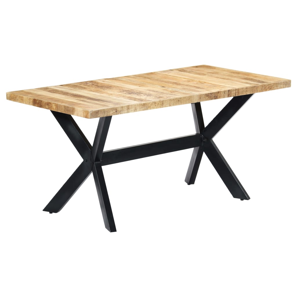 Tavolo da Pranzo 160x80x75 cm in Legno Massello di Mango Grezzo | homemem39