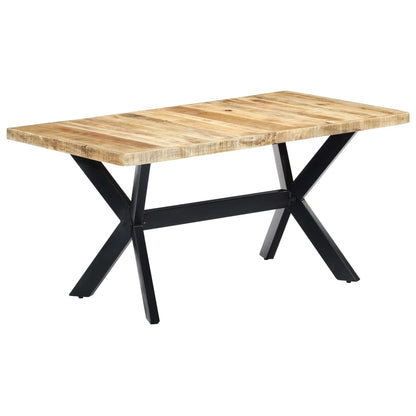Tavolo da Pranzo 160x80x75 cm in Legno Massello di Mango Grezzo | homemem39