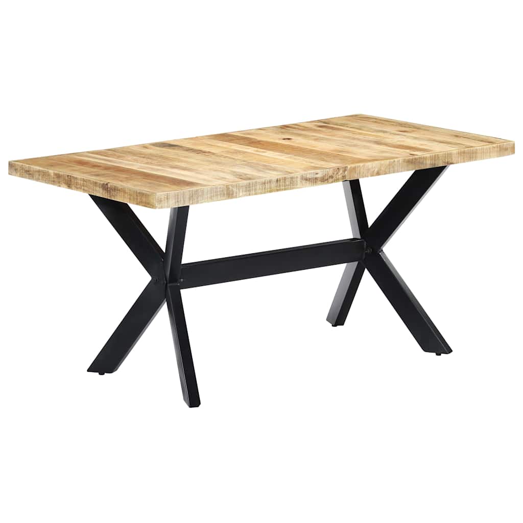 Tavolo da Pranzo 160x80x75 cm in Legno Massello di Mango Grezzo