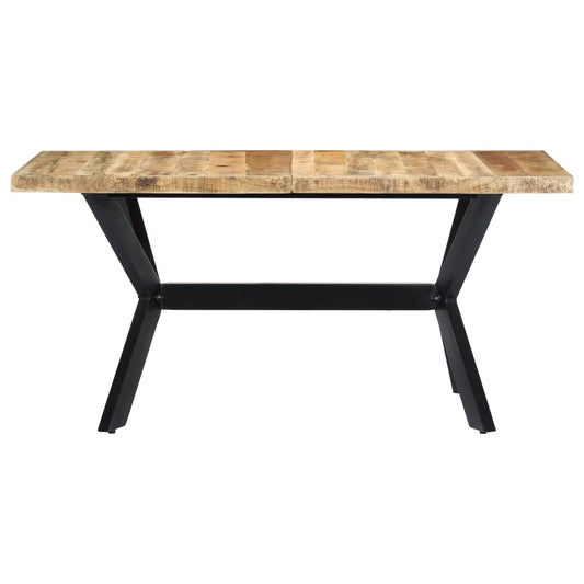 Tavolo da Pranzo 140x70x75 cm in Legno Massello di Mango Grezzo - homemem39
