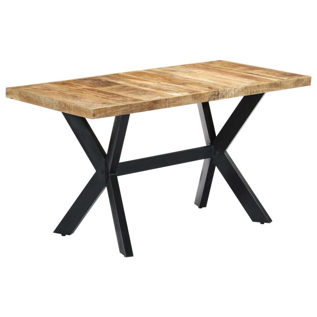 Tavolo da Pranzo 140x70x75 cm in Legno Massello di Mango Grezzo - homemem39