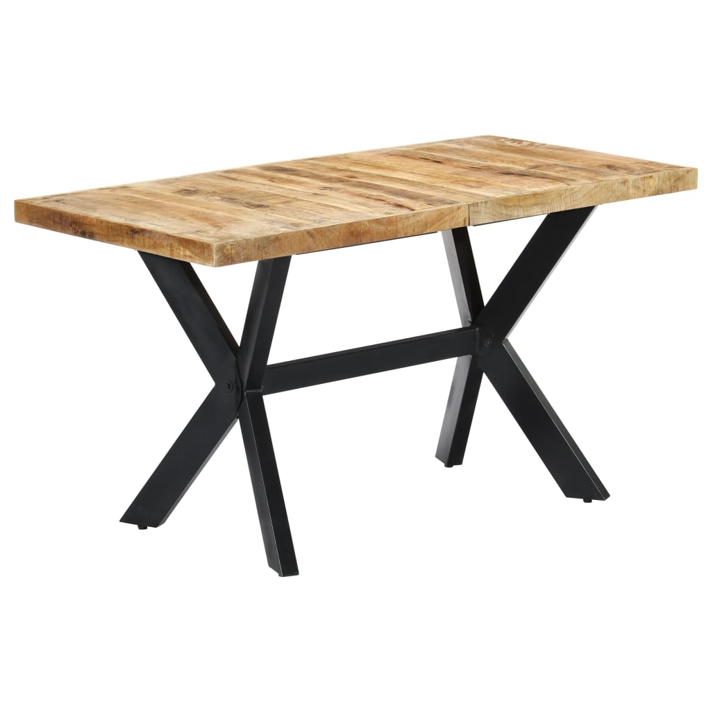 Tavolo da Pranzo 140x70x75 cm in Legno Massello di Mango Grezzo - homemem39