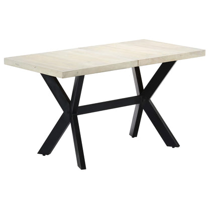 Tavolo da Pranzo 140x70x75 cm Legno Massello di Mango Sbiancato | homemem39