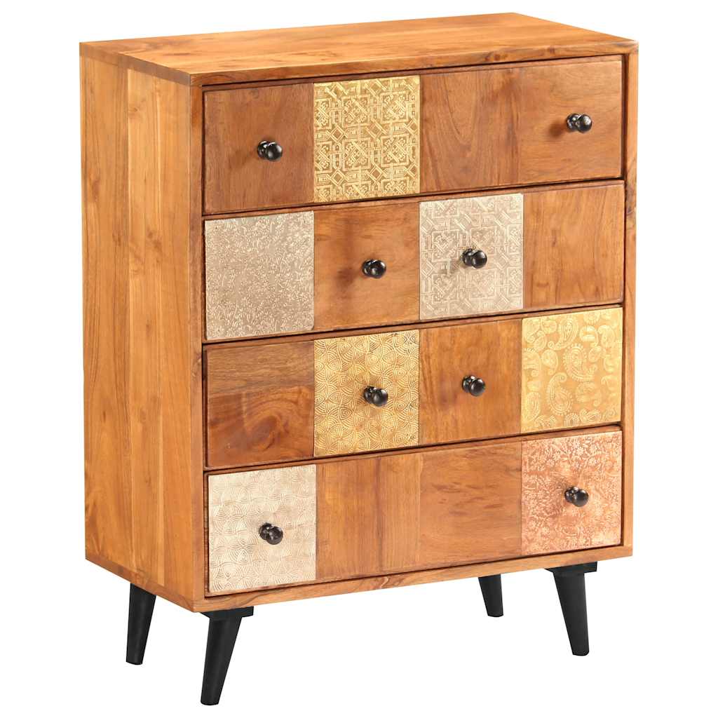 Cassettiera 60x30x75 cm in Legno Massello d'Acacia