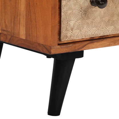 Cassettiera 60x30x75 cm in Legno Massello d'Acacia - homemem39