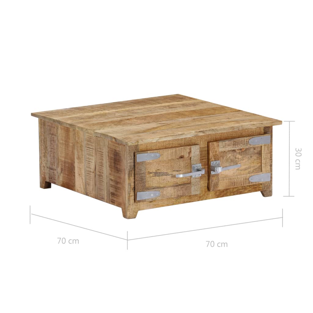 Tavolino da Salotto 70x70x30 cm in Legno Massello di Mango | homemem39