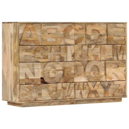 Mobile Alfabeto 6 Cassetti 120x35x79 cm in Legno Massello Mango