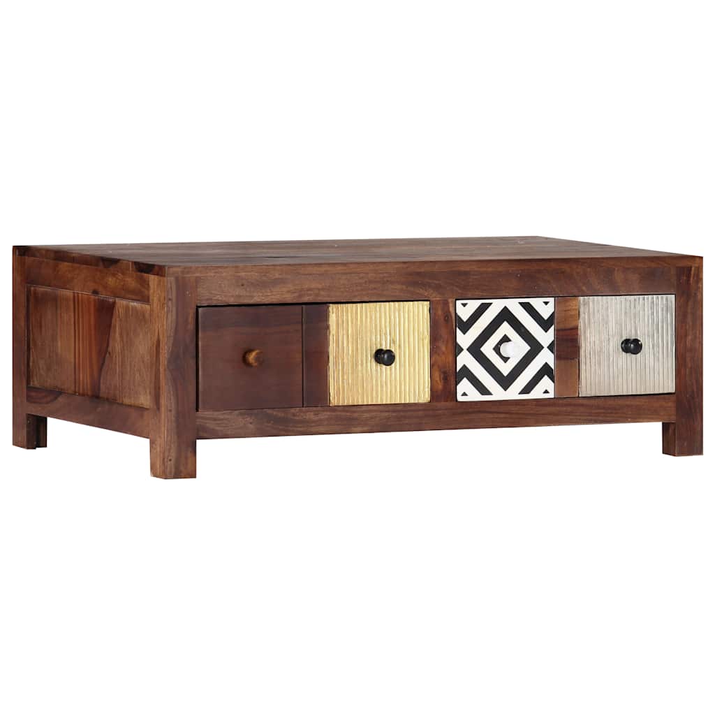 Tavolino da Salotto 90x50x30 cm in Legno Massello di Acacia