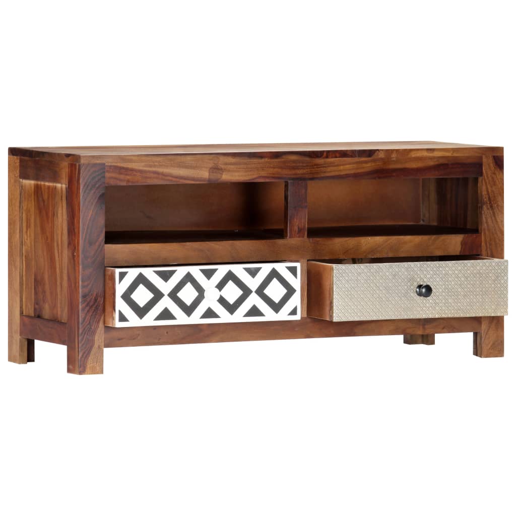 Mobile Porta TV 90x30x40 cm in Legno Massello di Acacia - homemem39