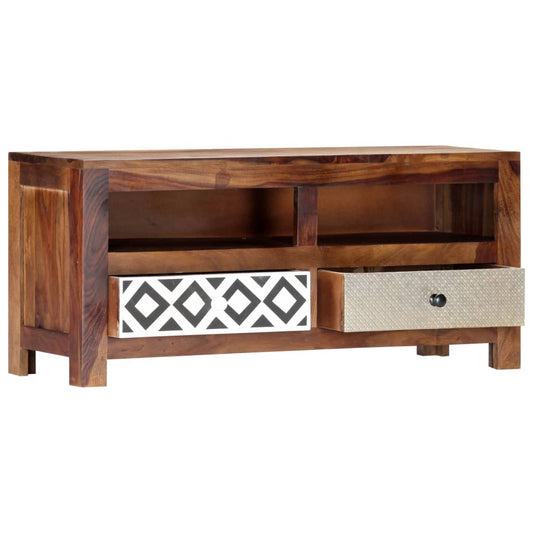 Mobile Porta TV 90x30x40 cm in Legno Massello di Acacia - homemem39