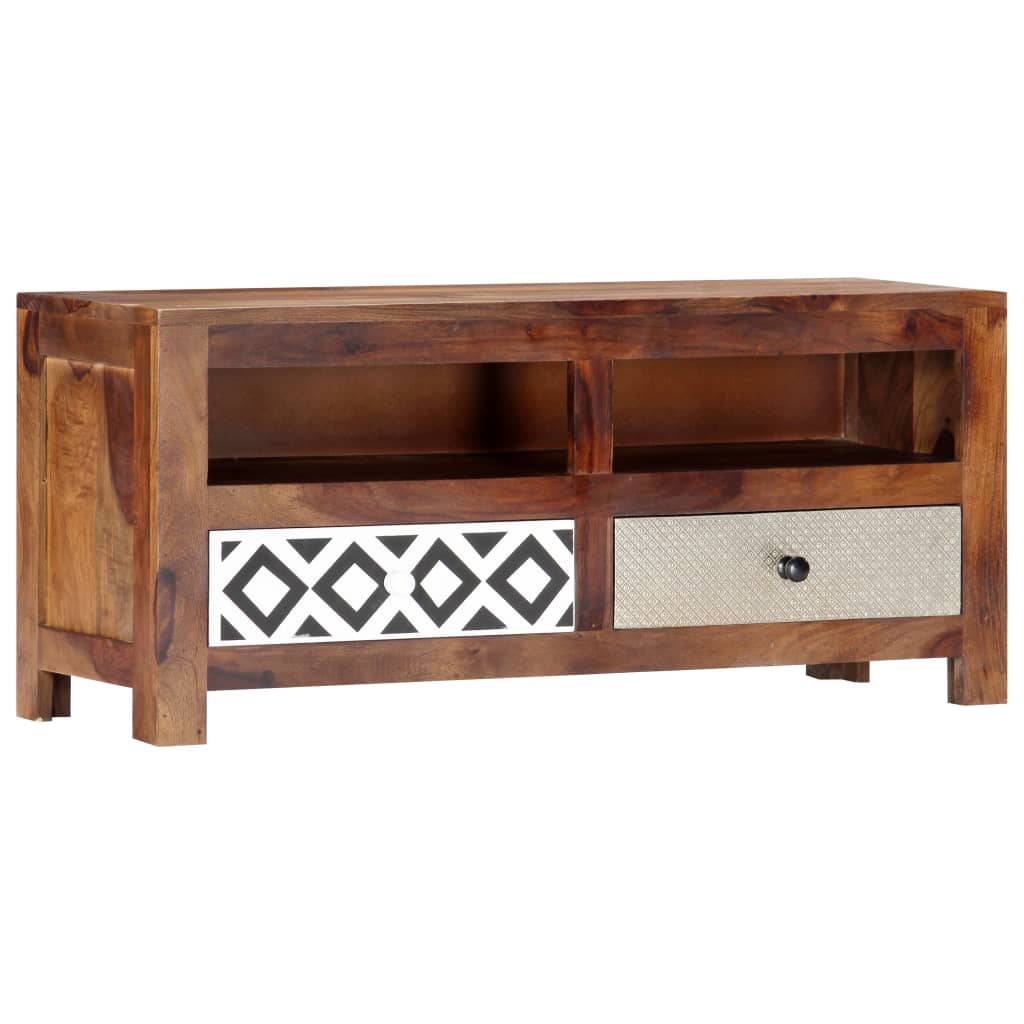 Mobile Porta TV 90x30x40 cm in Legno Massello di Acacia - homemem39