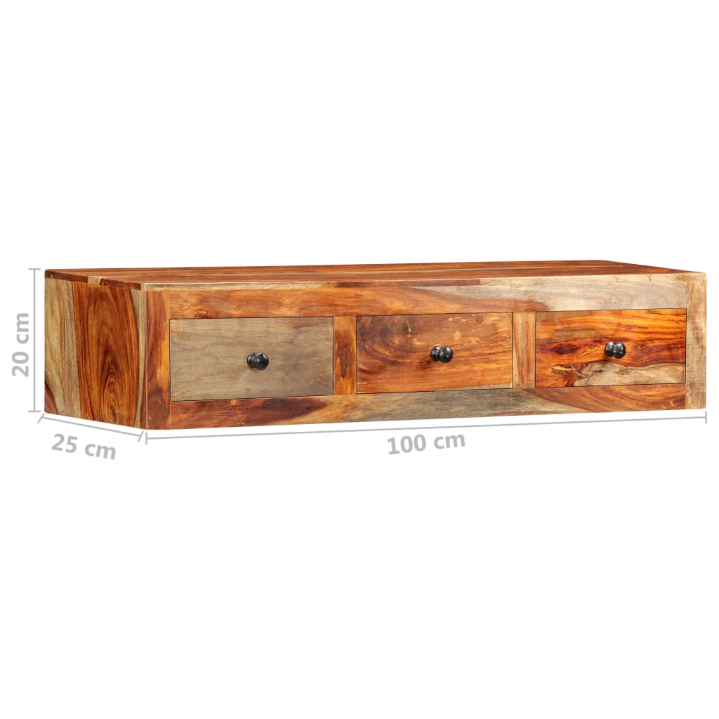 Tavolo Consolle da Parete 100x25x20 cm in Massello di Acacia | homemem39