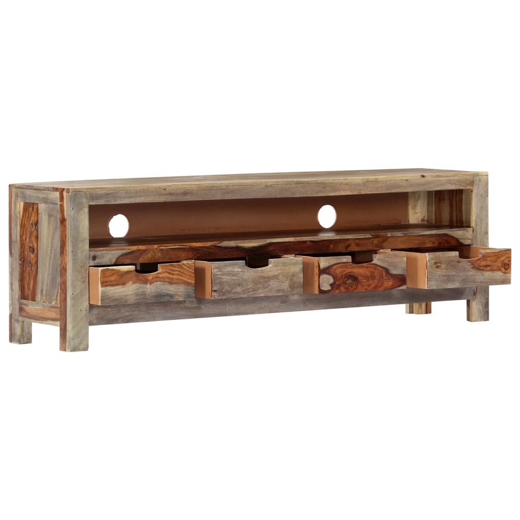 TV stand in solid Sheesham wood 130x30x40 cm