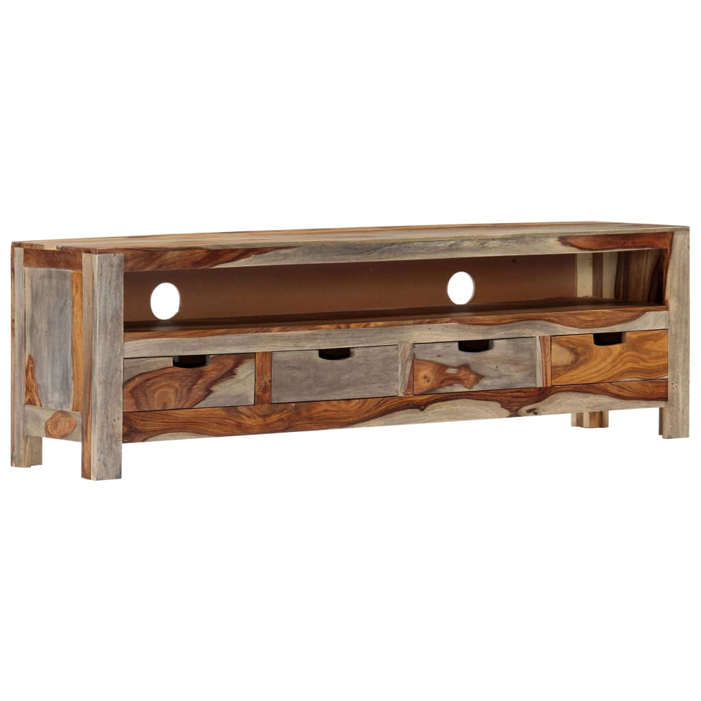 TV stand in solid Sheesham wood 130x30x40 cm