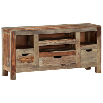 Credenza Grigia 100x30x50 cm in Legno Massello di Acacia - homemem39