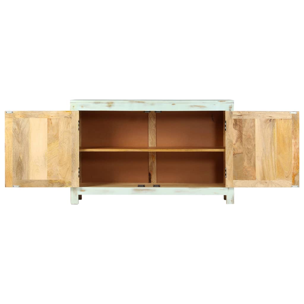 Credenza Azzurra 110x35x70 cm in Legno Massello di Mango - homemem39